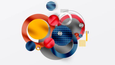 Üstüste binen Şeffaf Geometrik Şekillerle Soyut Çember Tasarımı