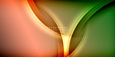 Gölge çizgileri olan etkileyici bir poster. Özellikler teknolojisi, minimalist ve iş temaları, parlak canlı renk şemaları