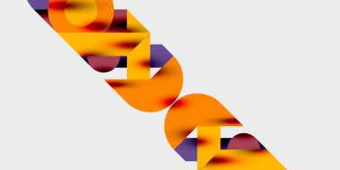 Dinamik geometrik bir kompozisyonda daireler, çizgiler ve üçgenler içeren modern soyut bir arkaplan. Tarz, teknoloji veya yaratıcı temalı tasarımlar için mükemmel.