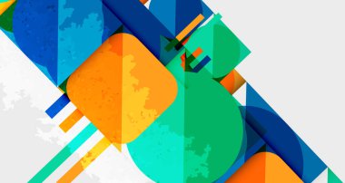 Çemberler, kareler ve çizgilerle geometrik arkaplandaki tahıllı leke dokusu. Duvar Kağıdı, Sancak, Arkaplan, Kart, Kitap İllüstrasyonu, İniş Sayfası