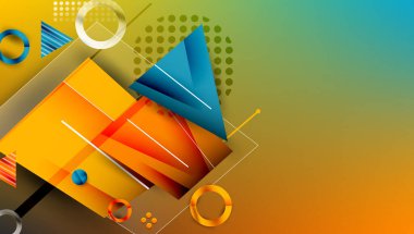 Renkli gradyanlı soyut arkaplan geometrik tasarımı