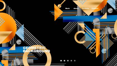 Keskin çizgiler, zıt renkler ve minimalist şekiller gösteren geometrik arkaplan