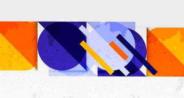 Kareler, daireler, üçgenler ve kumlu, gürültülü doku. Duvar Kağıdı, Sancak, Arkaplan, Kart, Kitap İllüstrasyonu, İniş Sayfası