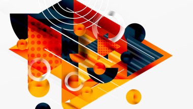 Modern geometrik arkaplan - düzgün eğimli ve yarı şeffaf üçgenler üst üste biniyor