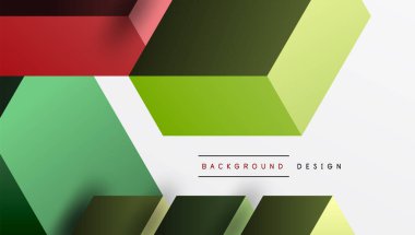 Temiz ve modern bir kompozisyonda izometrik üç boyutlu bloklar içeren gösterişli soyut tasarım. Canlı renkler ve geometrik hassasiyetle teknolojiden esinlenilmiş temalar için mükemmel.