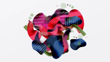 Soyut sıvı şekiller ve satır arkaplanı