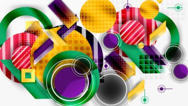 Dairesel ve üçgenli karmaşık geometrik arkaplan