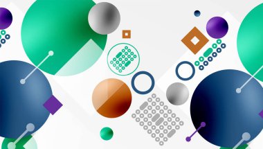 Çemberler ve elementler geometrik soyut arkaplan