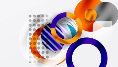 Üstüste binen Şeffaf Geometrik Şekillerle Soyut Çember Tasarımı