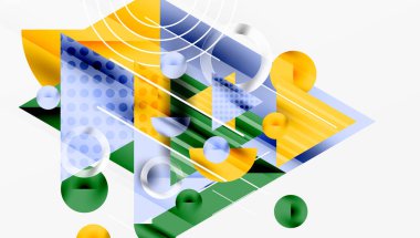 Parlak soyut arkaplan - parlak eğim tonlarıyla katmanlı üçgenler. Yarı şeffaf şekiller derinlik ve çağdaş estetik ekler