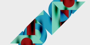 Dinamik geometrik bir kompozisyonda daireler, çizgiler ve üçgenler içeren modern soyut bir arkaplan. Tarz, teknoloji veya yaratıcı temalı tasarımlar için mükemmel.