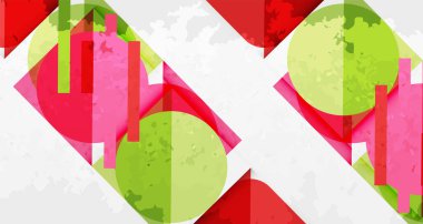 Çemberler, kareler ve çizgilerle geometrik arkaplandaki tahıllı leke dokusu. Duvar Kağıdı, Sancak, Arkaplan, Kart, Kitap İllüstrasyonu, İniş Sayfası