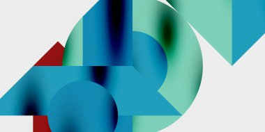 Dinamik geometrik bir kompozisyonda daireler, çizgiler ve üçgenler içeren modern soyut bir arkaplan. Tarz, teknoloji veya yaratıcı temalı tasarımlar için mükemmel.