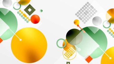 Çemberler ve elementler geometrik soyut arkaplan