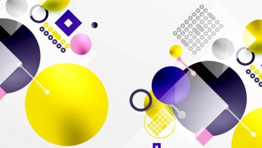 Çemberler ve elementler geometrik soyut arkaplan