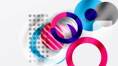 Üstüste binen Şeffaf Şekillerle Soyut Geometrik Arkaplan