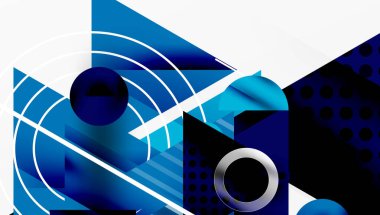 Modern geometrik arkaplan - düzgün eğimli ve yarı şeffaf üçgenler üst üste biniyor