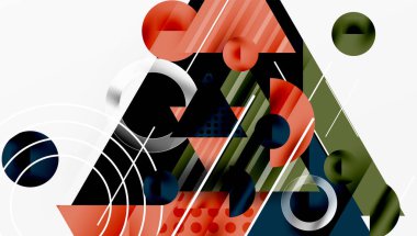 Parlak soyut arkaplan - parlak eğim tonlarıyla katmanlı üçgenler. Yarı şeffaf şekiller derinlik ve çağdaş estetik ekler