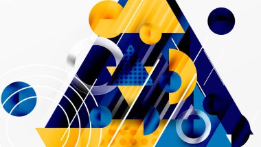 Parlak soyut arkaplan - parlak eğim tonlarıyla katmanlı üçgenler. Yarı şeffaf şekiller derinlik ve çağdaş estetik ekler