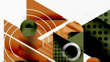 Modern geometrik arkaplan - düzgün eğimli ve yarı şeffaf üçgenler üst üste biniyor