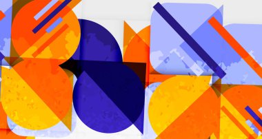 Kareler, daireler, üçgenler ve kumlu, gürültülü doku. Duvar Kağıdı, Sancak, Arkaplan, Kart, Kitap İllüstrasyonu, İniş Sayfası