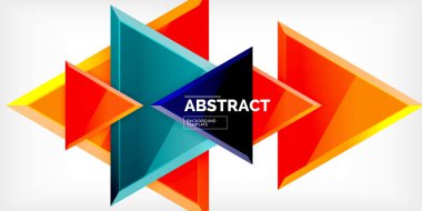 Soyut arkaplan - üç boyutlu renkli üçgenler. Duvar Kağıdı, Sancak, Arkaplan, Kart, Kitap İllüstrasyonu, İniş Sayfası