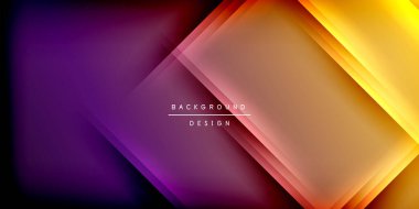 Gölge çizgileri olan etkileyici bir poster. Özellikler teknolojisi, minimalist ve iş temaları, parlak canlı renk şemaları