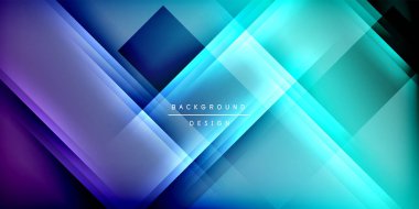 Gölge çizgileri olan etkileyici bir poster. Özellikler teknolojisi, minimalist ve iş temaları, parlak canlı renk şemaları