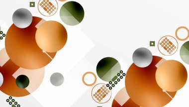 Minimalist soyut vektör tasarımı, katmanlı geometrik şekiller daireler, kareler ve yumuşak pastel eğimli üçgenler ve yarı şeffaf efektler. Çağdaş kullanım için mükemmel