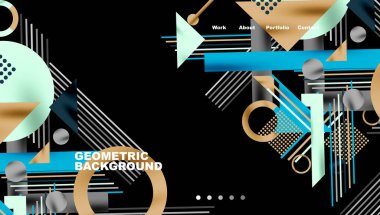 Çemberler, üçgenler, kareler, halkalar ve çizgiler gölge etkisiyle