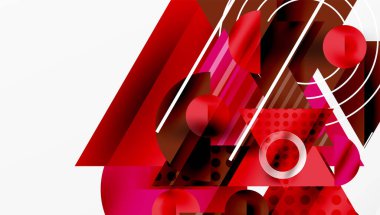 Üstüste binen Şeffaf Üçgenler ve Çemberlerle Modern Soyut Tasarım