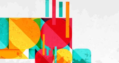 Kareler, daireler, üçgenler ve kumlu, gürültülü doku. Duvar Kağıdı, Sancak, Arkaplan, Kart, Kitap İllüstrasyonu, İniş Sayfası