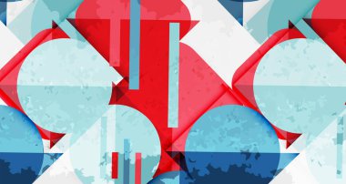 Kareler, daireler, üçgenler ve kumlu, gürültülü doku. Duvar Kağıdı, Sancak, Arkaplan, Kart, Kitap İllüstrasyonu, İniş Sayfası