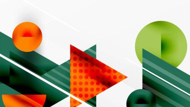 Parlak soyut arkaplan - parlak eğim tonlarıyla katmanlı üçgenler. Yarı şeffaf şekiller derinlik ve çağdaş estetik ekler