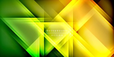 Gölge çizgileri olan etkileyici bir poster. Özellikler teknolojisi, minimalist ve iş temaları, parlak canlı renk şemaları