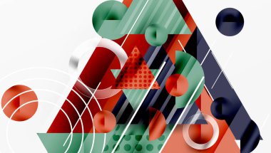 Modern geometrik arkaplan - düzgün eğimli ve yarı şeffaf üçgenler üst üste biniyor