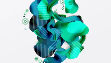 Soyut arkaplan - Çizgiler daireler ve sıvı şekiller