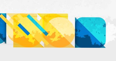 Çemberler, kareler ve çizgilerle geometrik arkaplandaki tahıllı leke dokusu. Duvar Kağıdı, Sancak, Arkaplan, Kart, Kitap İllüstrasyonu, İniş Sayfası