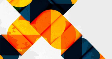 Kareler, daireler, üçgenler ve kumlu, gürültülü doku. Duvar Kağıdı, Sancak, Arkaplan, Kart, Kitap İllüstrasyonu, İniş Sayfası