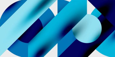 Dairelerin, yarım dairelerin ve parlak efektli ve düzgün eğimli üçgenlerin detaylı bileşimi. Yaratıcı ve teknolojiden ilham alan projeler için parlak ve modern bir vektör tasarımı