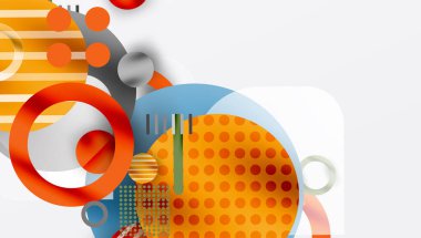 Üstüste binen Şeffaf Şekillerle Soyut Geometrik Arkaplan