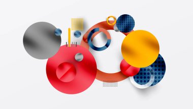 Üstüste binen Şeffaf Geometrik Şekillerle Soyut Çember Tasarımı