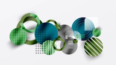 Üstüste binen Şeffaf Geometrik Şekillerle Soyut Çember Tasarımı