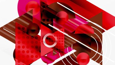 Üstüste binen Şeffaf Üçgenler ve Çemberlerle Modern Soyut Tasarım