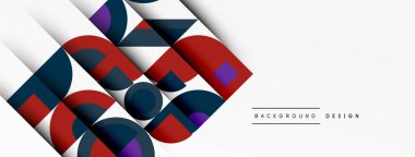 Geometrik tasarım soyut arkaplan - dairelerin kareleri