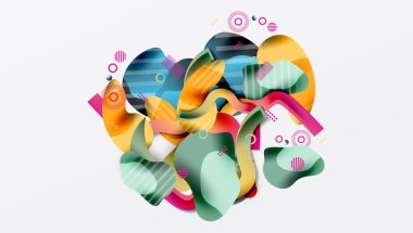 Soyut arkaplan - Çizgiler daireler ve sıvı şekiller