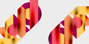 Dinamik geometrik bir kompozisyonda daireler, çizgiler ve üçgenler içeren modern soyut bir arkaplan. Tarz, teknoloji veya yaratıcı temalı tasarımlar için mükemmel.