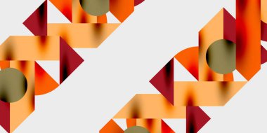 Dairelerin, yarım dairelerin ve parlak efektli ve düzgün eğimli üçgenlerin detaylı bileşimi. Yaratıcı ve teknolojiden ilham alan projeler için parlak ve modern bir vektör tasarımı