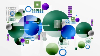 Çemberler ve elementler geometrik soyut arkaplan