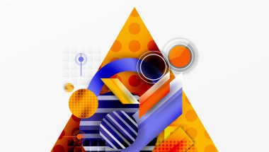 Dairesel ve üçgenli karmaşık geometrik arkaplan